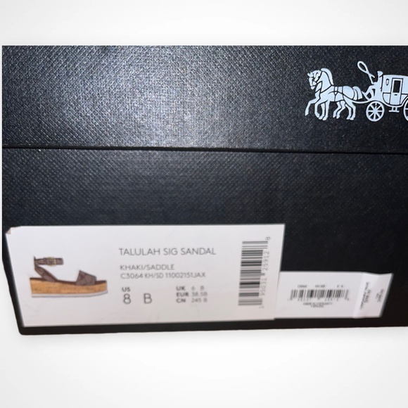 EUC Coach Talulah Sig Platform Sandal Khaki/Saddle Size 8 - Picture 7 of 8